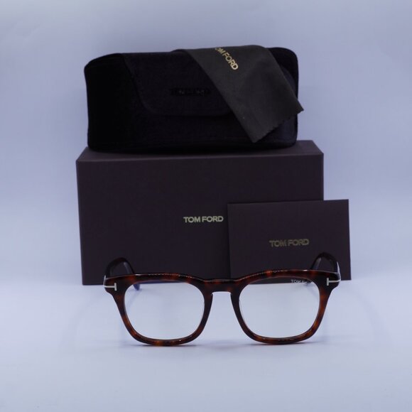 Tom Ford FT5870-F-B 054 Square Eyeglasses - Red Havana 52mm - Picture 2 of 9